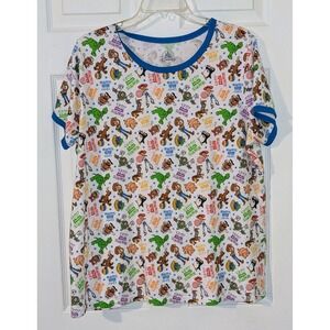 Disne Parks Toy Story All Over Print T-Shirt Blue Trim Toy‎ Story Land  1X